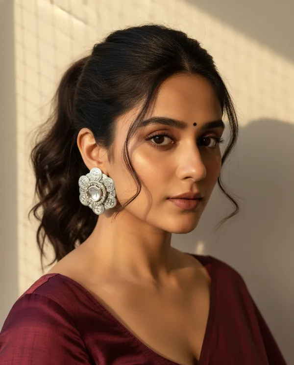 Silver_Plated_Kundan_Oversize_Stud_earring_for_Women_and_Girls