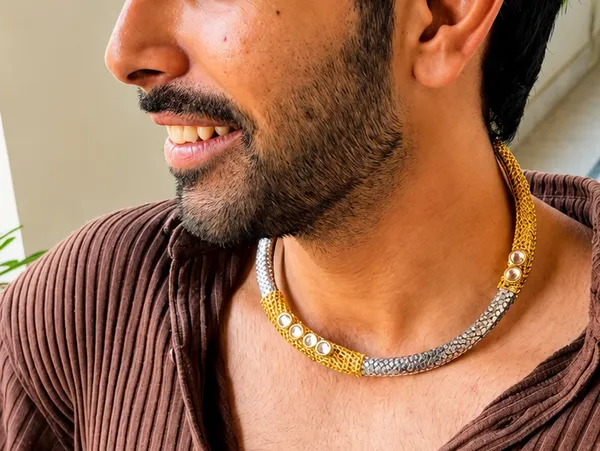 Oxidised_Dual_Tone_Kundan_Neckring_for_Women_and_Men