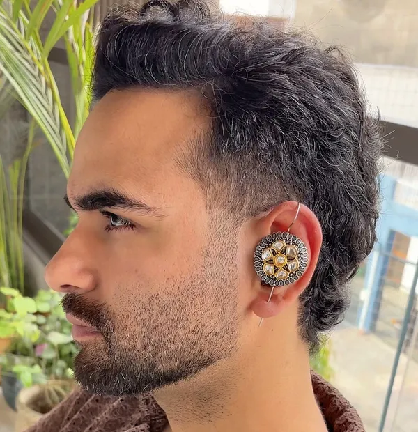 German_Silver_Plated_Kundan_Floral__Earcuff_Earrings_for_Women