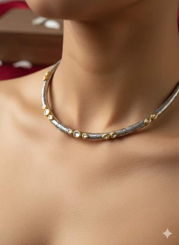 Oxidised_German_Silver_Plated_Unosex_Kundan_Hasli__Neckring_