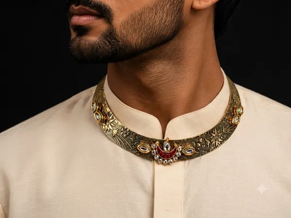 Men's_Gold-Tone_Kundan_Hasli_Neckring_|_Traditional_Statement_Collar_Necklace_|_Ethnic_Neck_Jewelry_–_Karatique