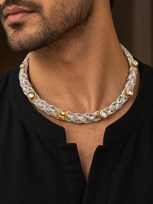 Oxidised_German_Silver_Plated_Unisex_Kundan_Hasli__Neckring_