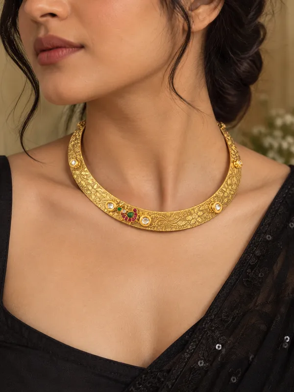 Oxidised_German_Silver_Plated_Unisex_Kundan_Hasli__Neckring_