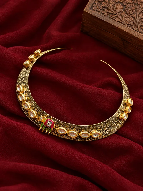 Oxidised_Gold_Tone_Kundan_Neckring_for_Women_and_Men