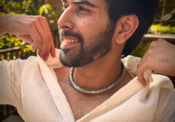 Karatique Oxidised German Silver Plated Rajasthani Hansli Necklace Choker  for Men Price in India Buy Karatique Oxidised German Silver Plated