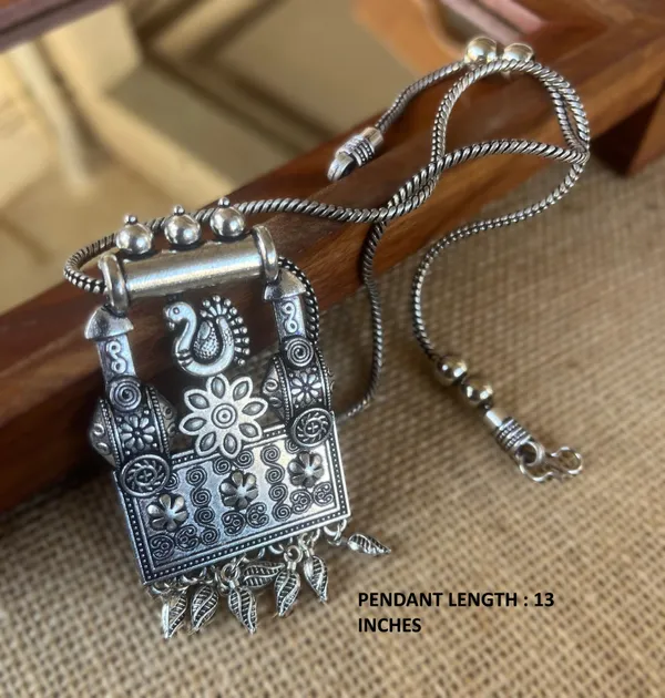 Daily_wear_Indian_Necklace_Oxidised_German_silver_necklace_21_inch_approx_total_length_Kolhapuri_Necklace_Oxidised_Pendant_for_Women
