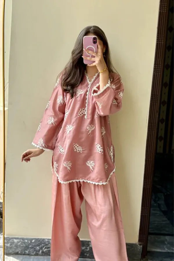 Dusty_Rose_Chikankari_Co-ord_Set