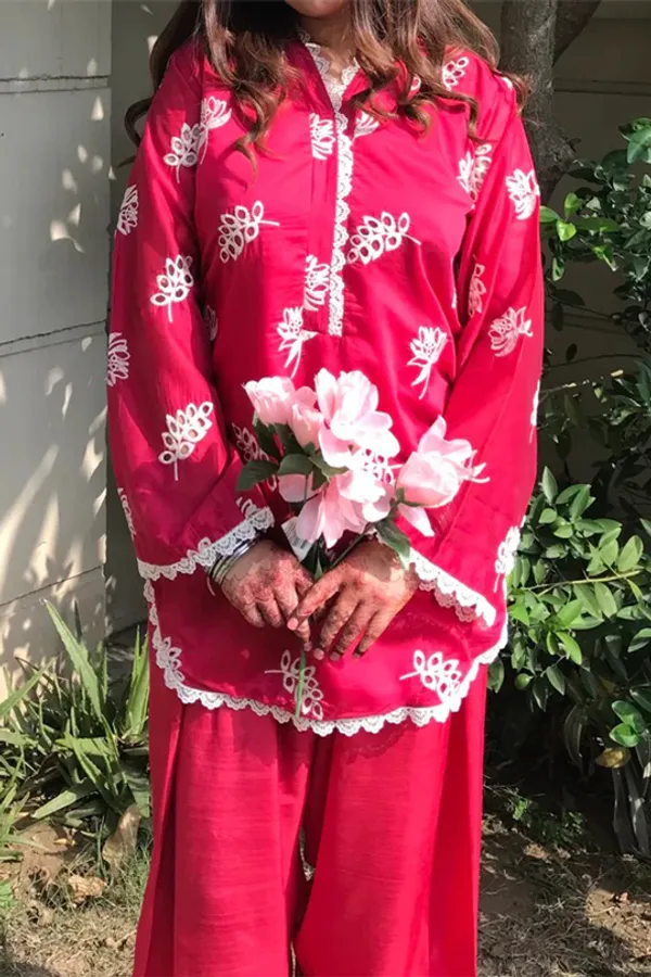 Fuchsia_Red_Chikankari_Co-ord_Set