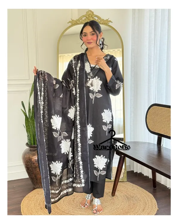 ROSE_FLORAL_PRINTED_COTTON_SUIT_SET_-BLACK