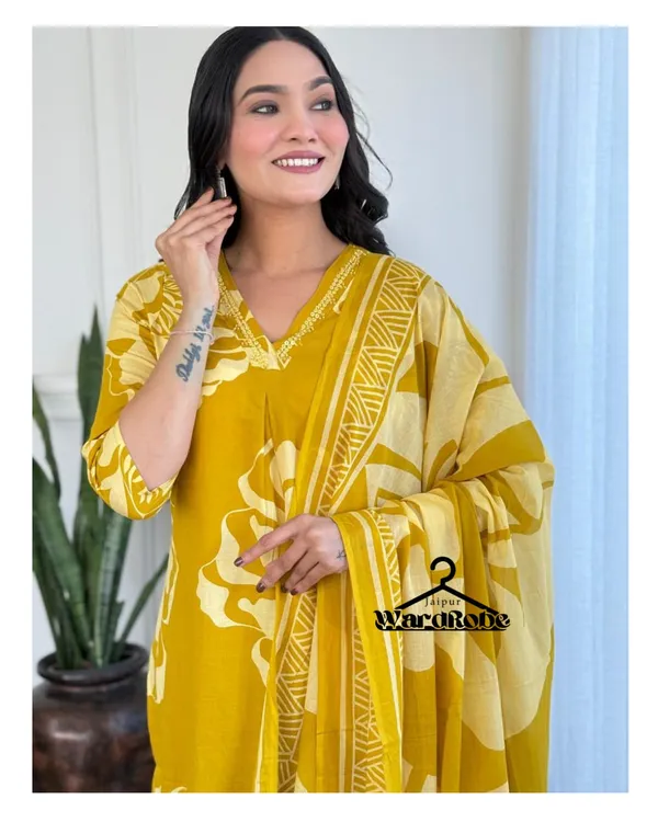 RUHI_BOOTA_COTTON_SUIT_SET_-_MUSTERD