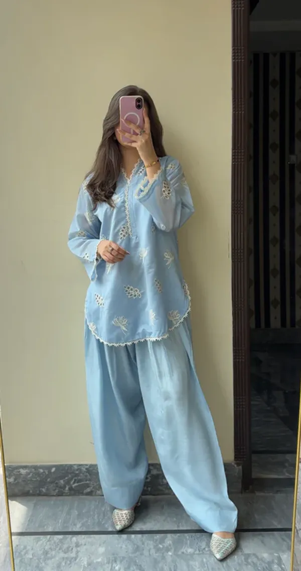 Sky_Blue_Chikankari_Farshi_Co-ord_Set
