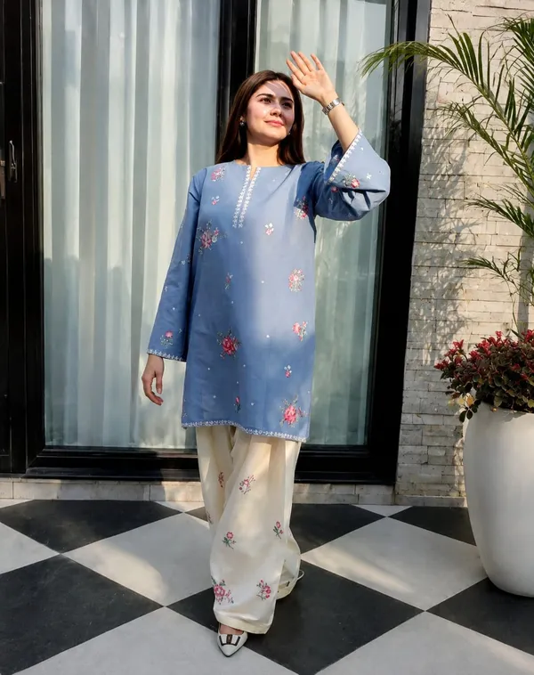 Slate_Blue_Rose_Embroidered_Kurta_Set