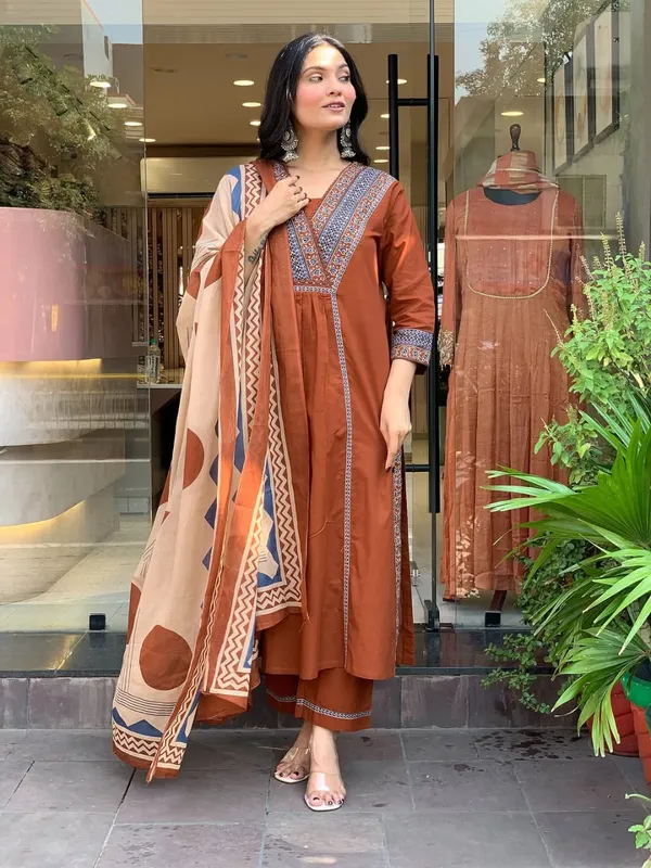 RUST_BROWN_COTTON_SUIT_SET_WITH_DUPATTA
