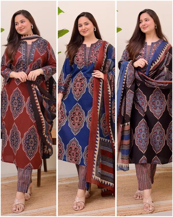 Maroon_Ajark_Printed_Cotton_Suit