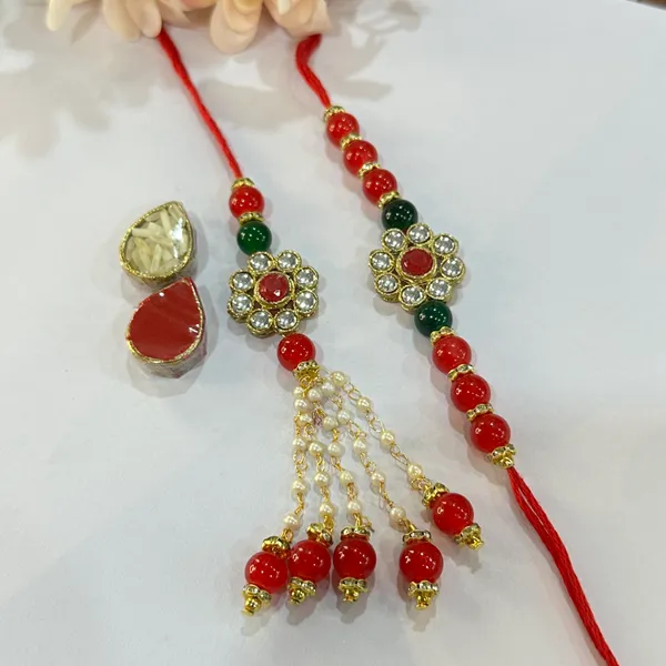 Dhivara_Couple_Rakhi_Combo_/_Pack_Of_2_Rakhi_With_Roli_Chawal