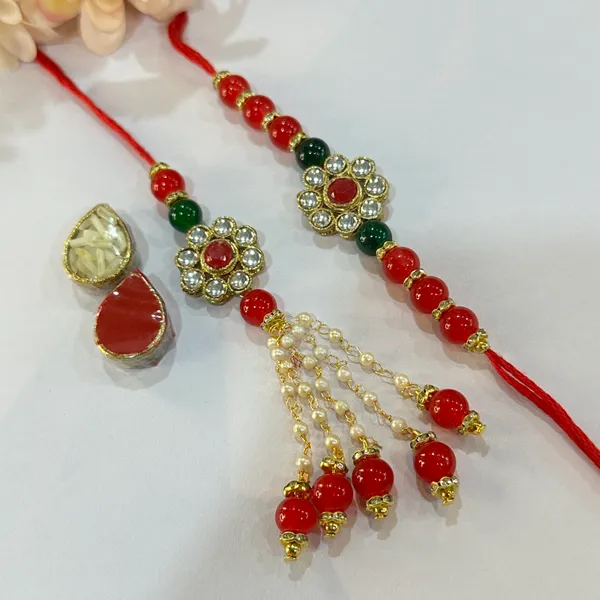 Dhivara_Couple_Rakhi_Combo_/_Pack_Of_2_Rakhi_With_Roli_Chawal