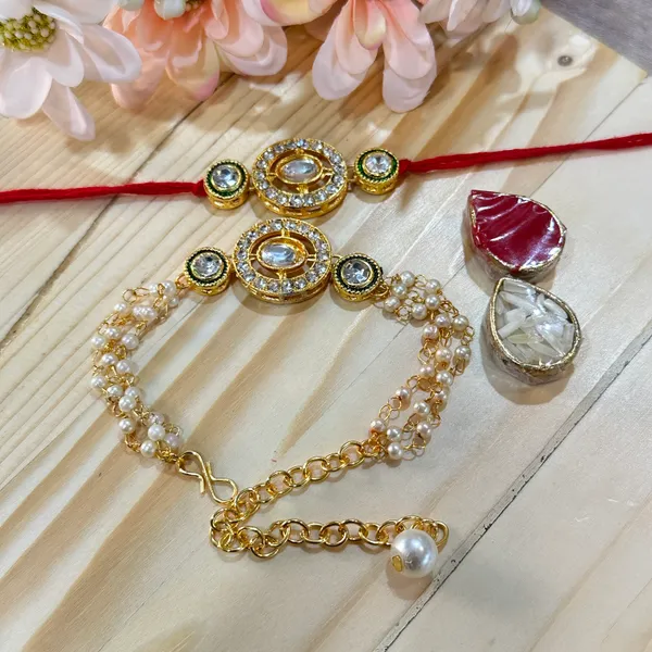 Dhivara_Designer_Bhaiya_Bhabhi_Rakhi_With_Roli_Chawal