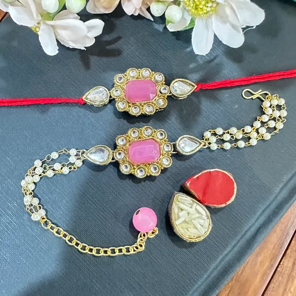 Dhivara_Designer_Bhaiya_Bhabhi_Rakhi_With_Roli_Chawal