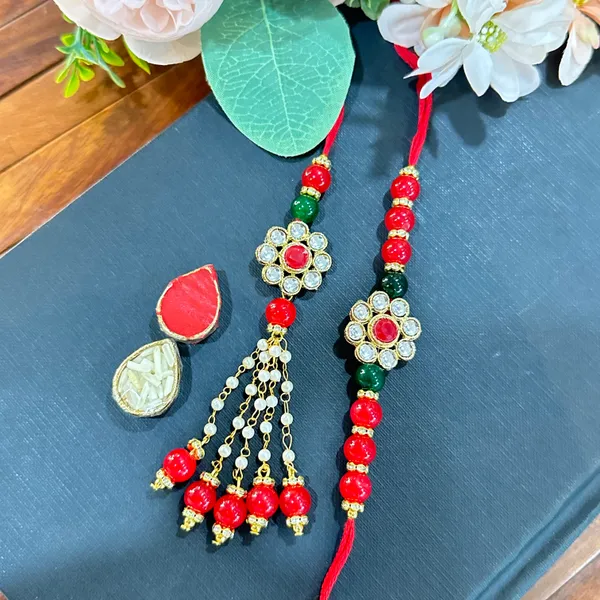 Dhivara_Designer_Bhaiya_Bhabhi_Rakhi_With_Roli_Chawal