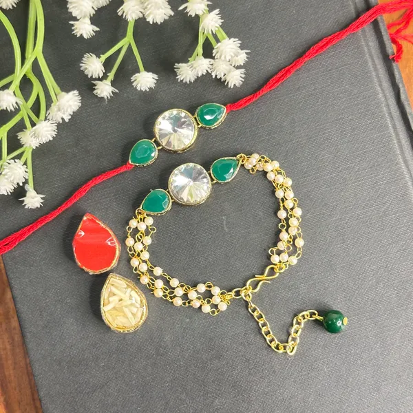 Dhivara_Designer_Bhaiya_Bhabhi_Rakhi_With_Roli_Chawal