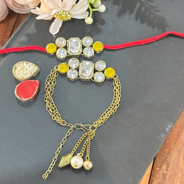 Dhivara_Designer_Bhaiya_Bhabhi_Rakhi_With_Roli_Chawal