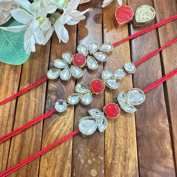 Dhivara_Kundan_Rakhi_Combo_/_Pack_Of_3_Rakhi_With_Roli_Chawal