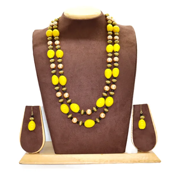 Antique_Yellow_Beads_And_Pearl_Jewellery_Set