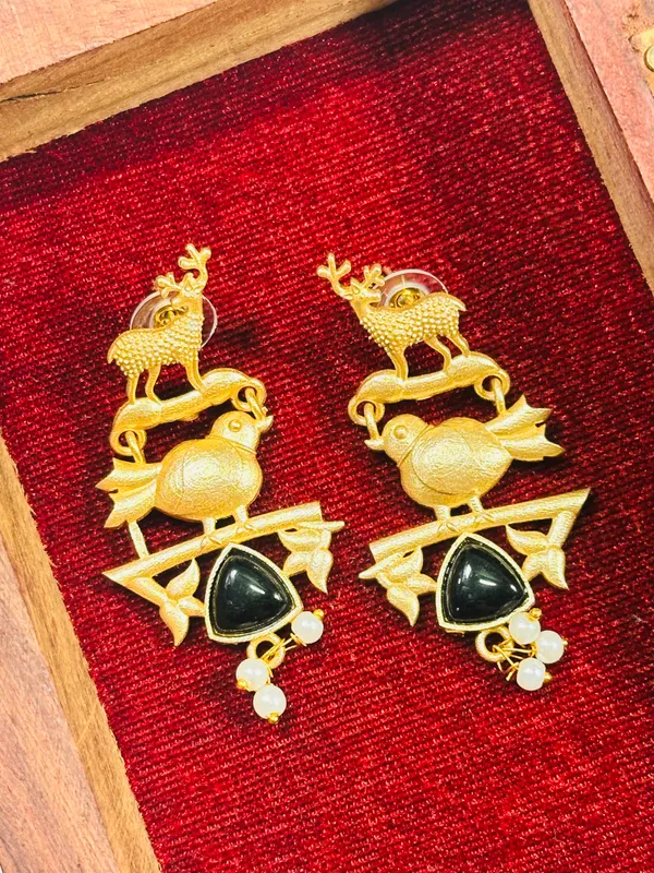 Dhivara_Black_Bird_Anti_Tarnish_Earring