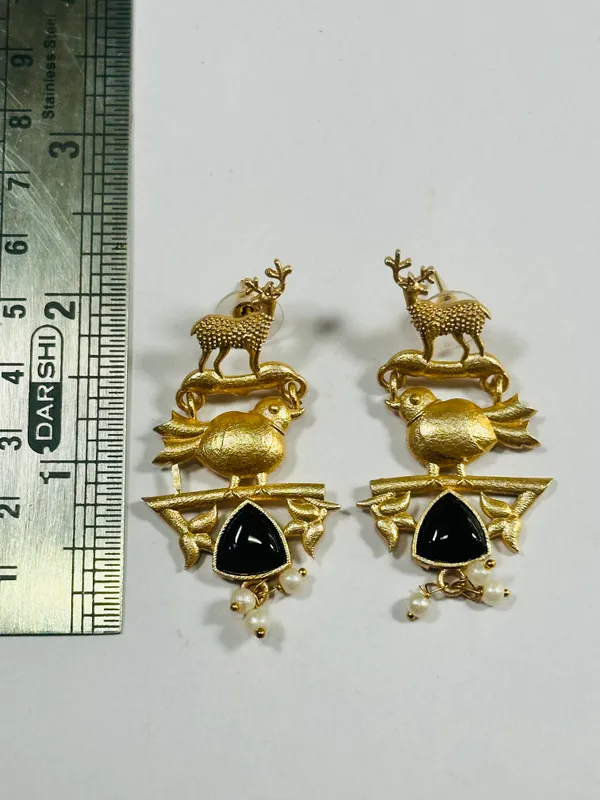 Dhivara_Black_Bird_Anti_Tarnish_Earring