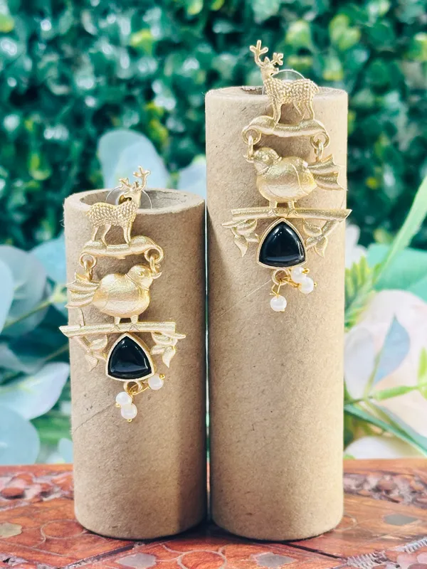 Dhivara_Black_Bird_Anti_Tarnish_Earring