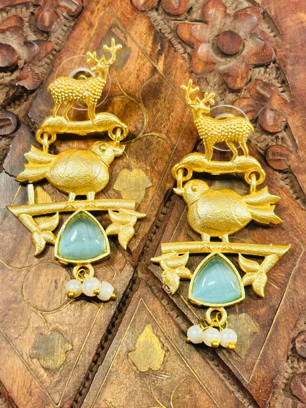 Dhivara_Blue_Bird_Anti_Tarnish_Earring