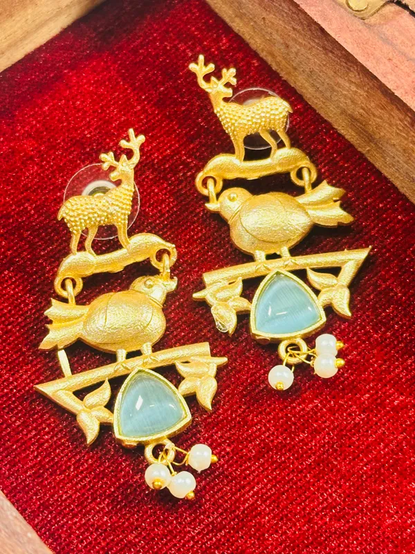 Dhivara_Blue_Bird_Anti_Tarnish_Earring