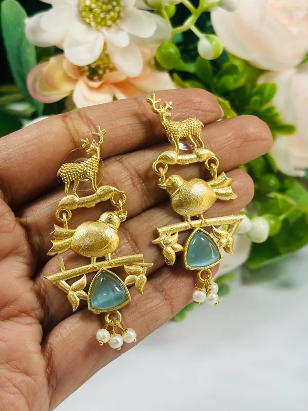 Dhivara_Blue_Bird_Anti_Tarnish_Earring
