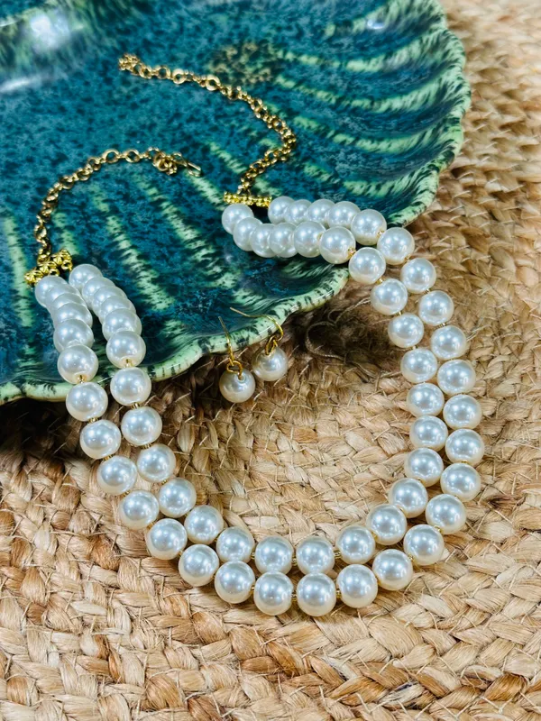 Dhivara_Classic_Double_Line_Pearl_Necklace_Set_For_Women