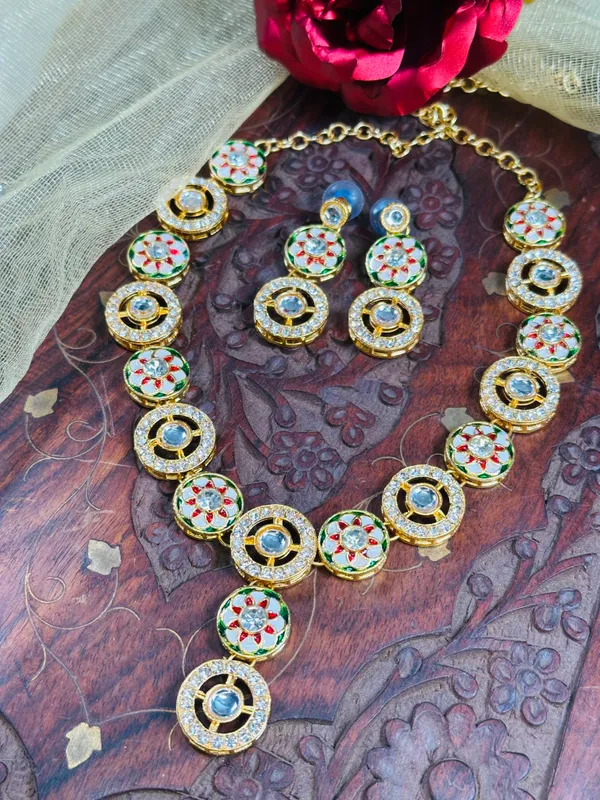 Dhivara_Gold_Plated_Meenakari_Zirconia_Jewellery_Set