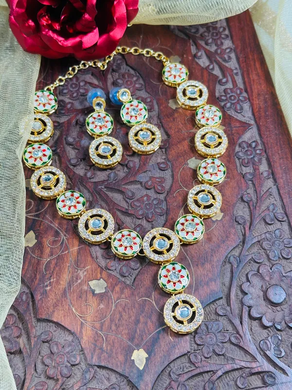 Dhivara_Gold_Plated_Meenakari_Zirconia_Jewellery_Set