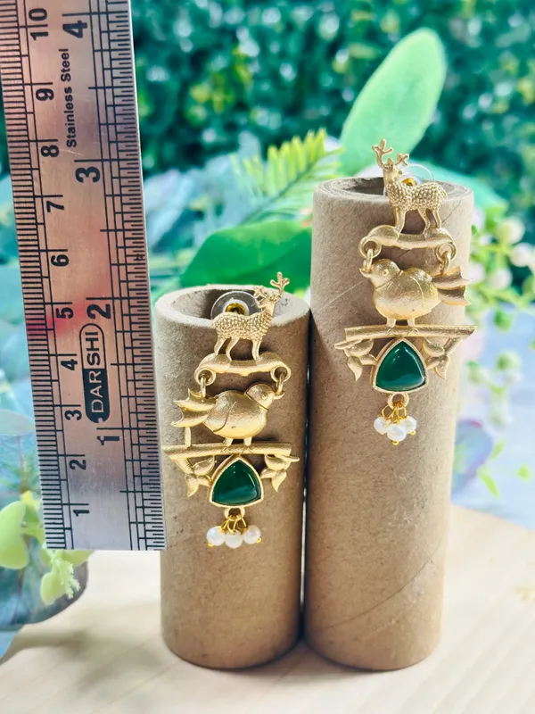 Dhivara_Green_Bird_Anti_Tarnish_Earring