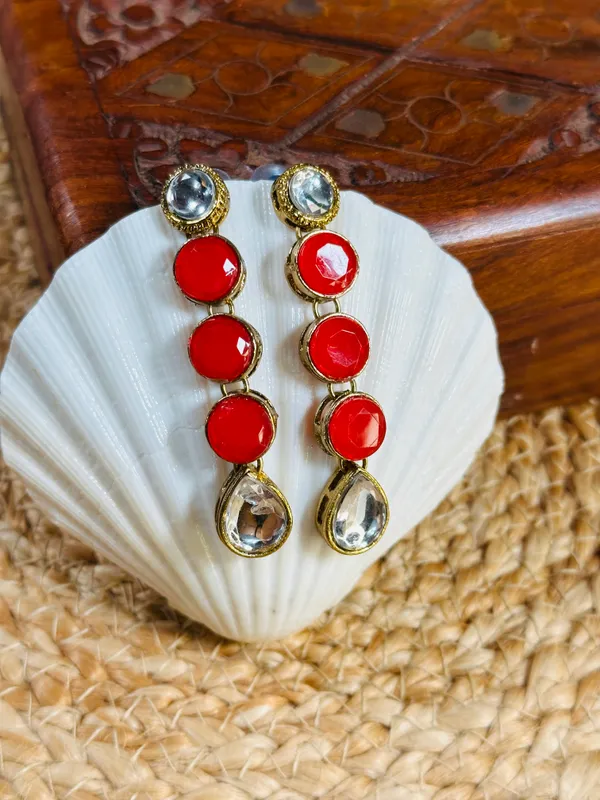 Kundan_Earring_Red_For_Women