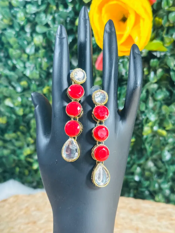 Kundan_Earring_Red_For_Women