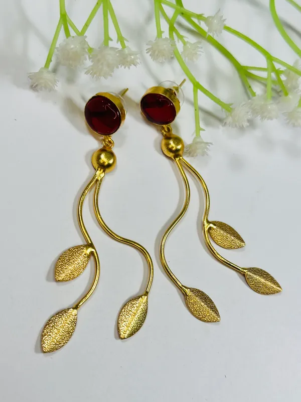 Dhivara_Red_Manavi_Anti_Tarnish_Earring