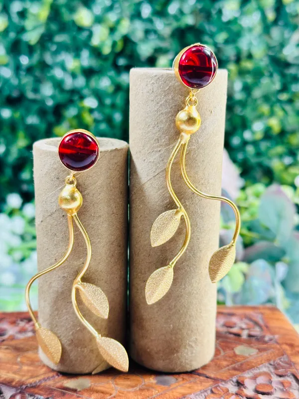 Dhivara_Red_Manavi_Anti_Tarnish_Earring