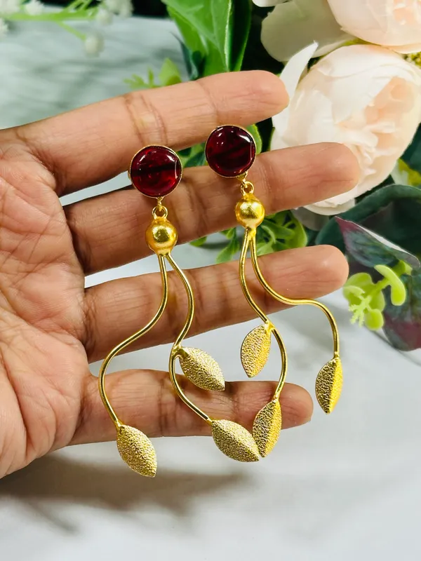 Dhivara_Red_Manavi_Anti_Tarnish_Earring