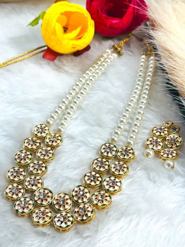 Dhivara_Rhodium_Plated_Meenawork_Beautiful_Double_Line_Pearl_Necklace_Set_For_Women