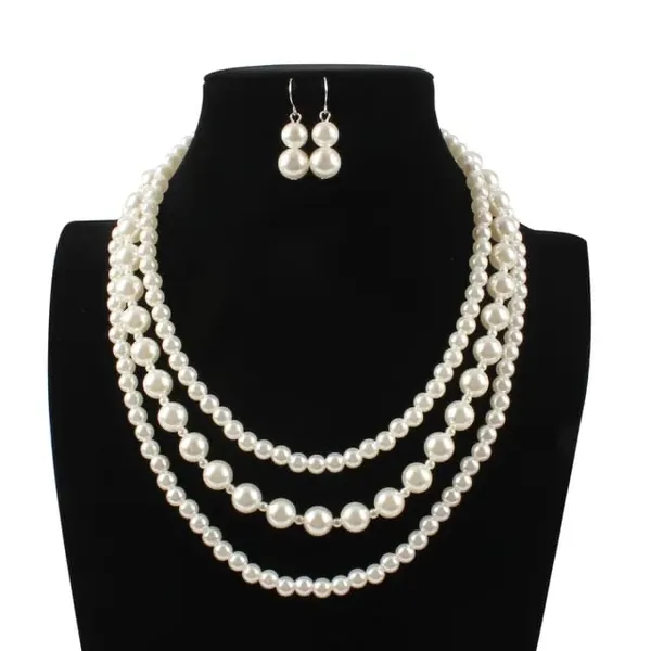 Three_Layer_Pearl_Jewellery_Set_With_Earring