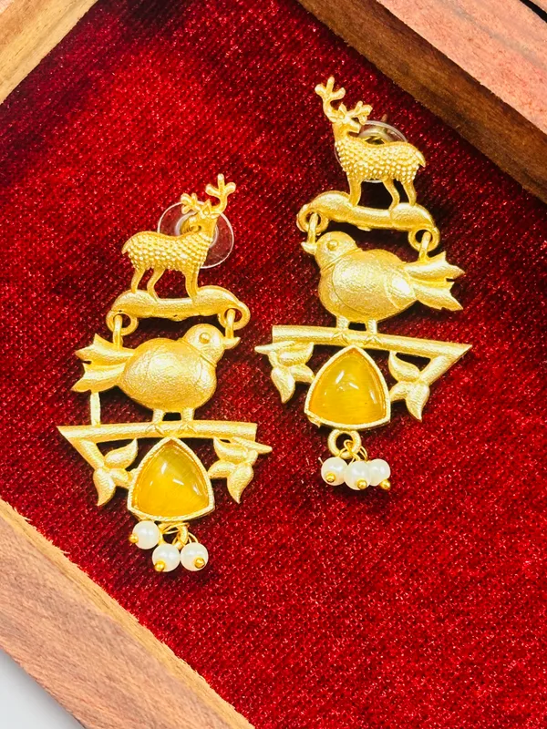 Dhivara_Yellow_Bird_Anti_Tarnish_Earring