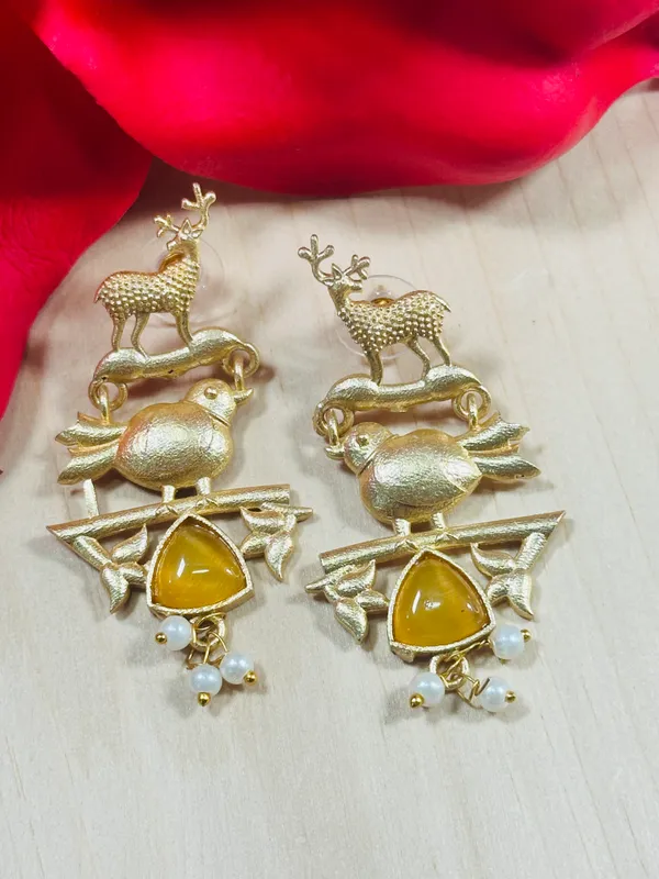 Dhivara_Yellow_Bird_Anti_Tarnish_Earring