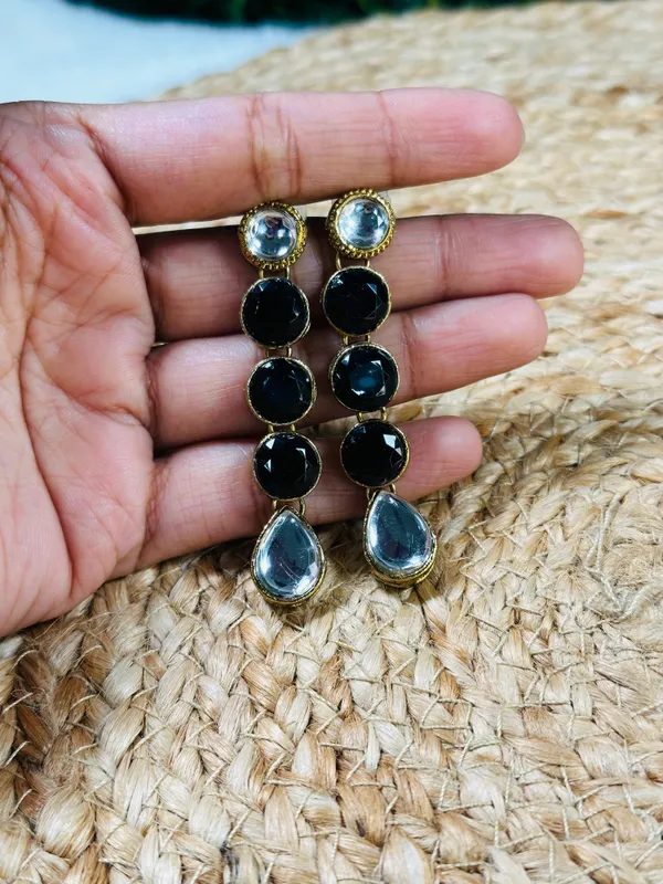 Kundan_Earring_Black_For_Women