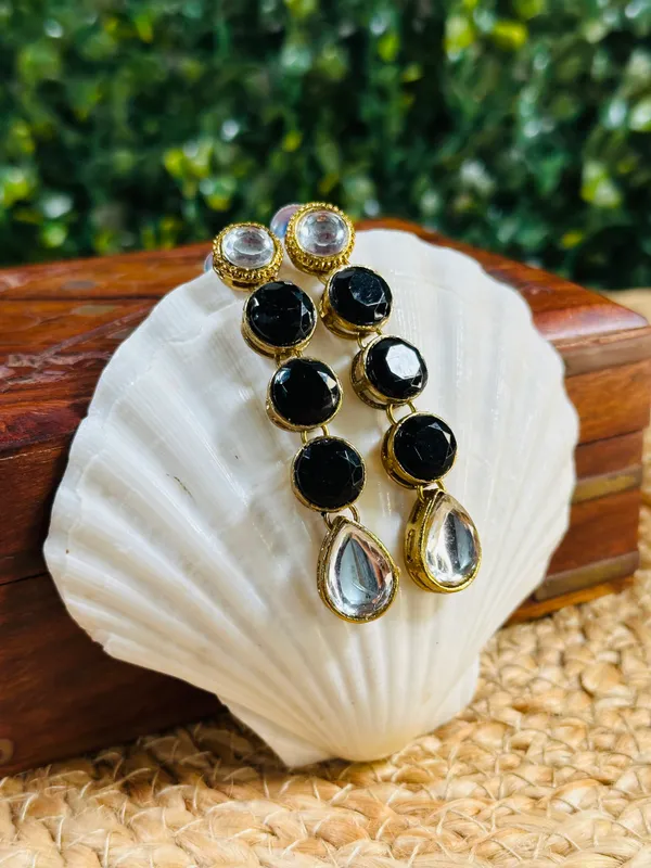 Kundan_Earring_Black_For_Women