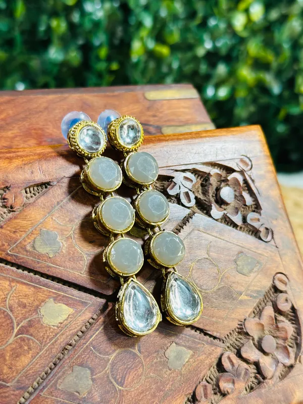 Kundan_Earring_Grey_For_Women