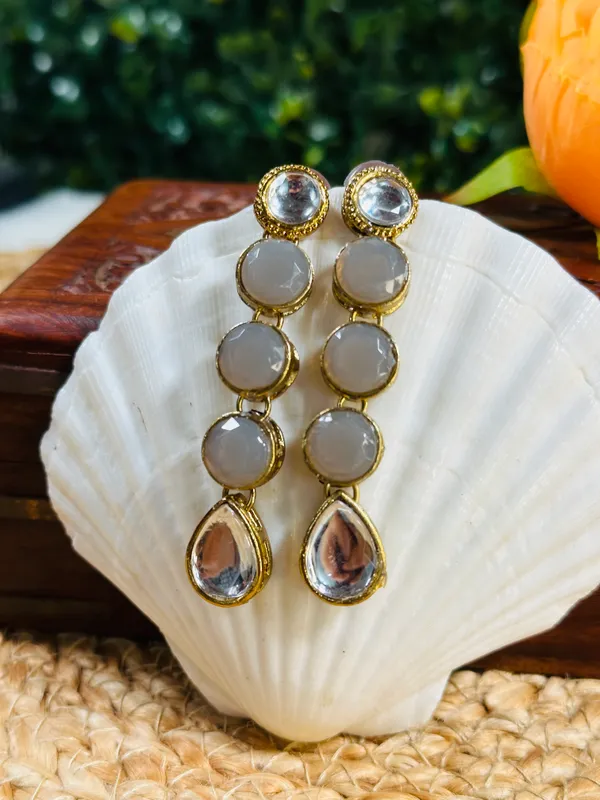 Kundan_Earring_Grey_For_Women